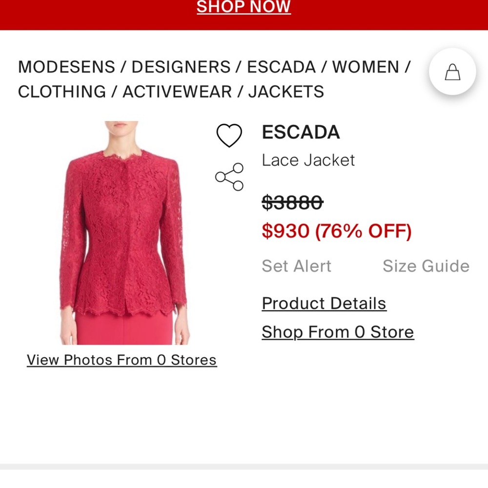 ESCADA
Lace Jacket
$3880